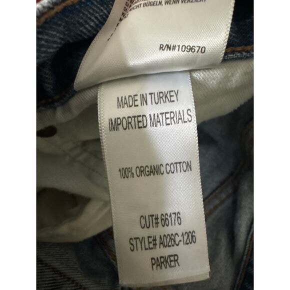 AGOLDE Parker High Rise Distressed Denim Shorts - Organic Cotton Blue 29 - Picture 7 of 8